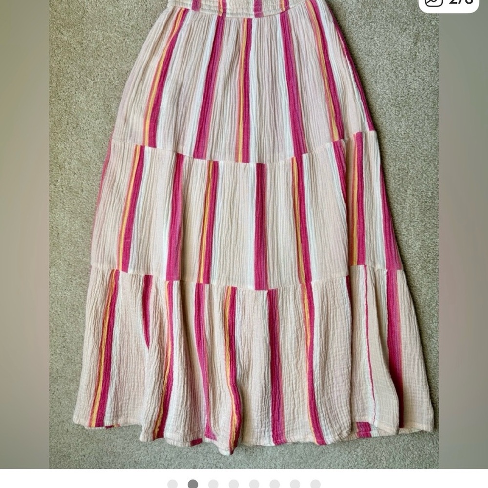 Marine Layer Corinne Tiered Maxi Skirt
Double Cloth Cotton Gauze Pockets